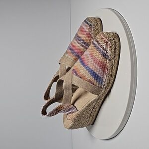 NWOT Toni Pons Triton Espadrille‎ Wedge Sandals Slingback Jute Multicolor 38 7.5